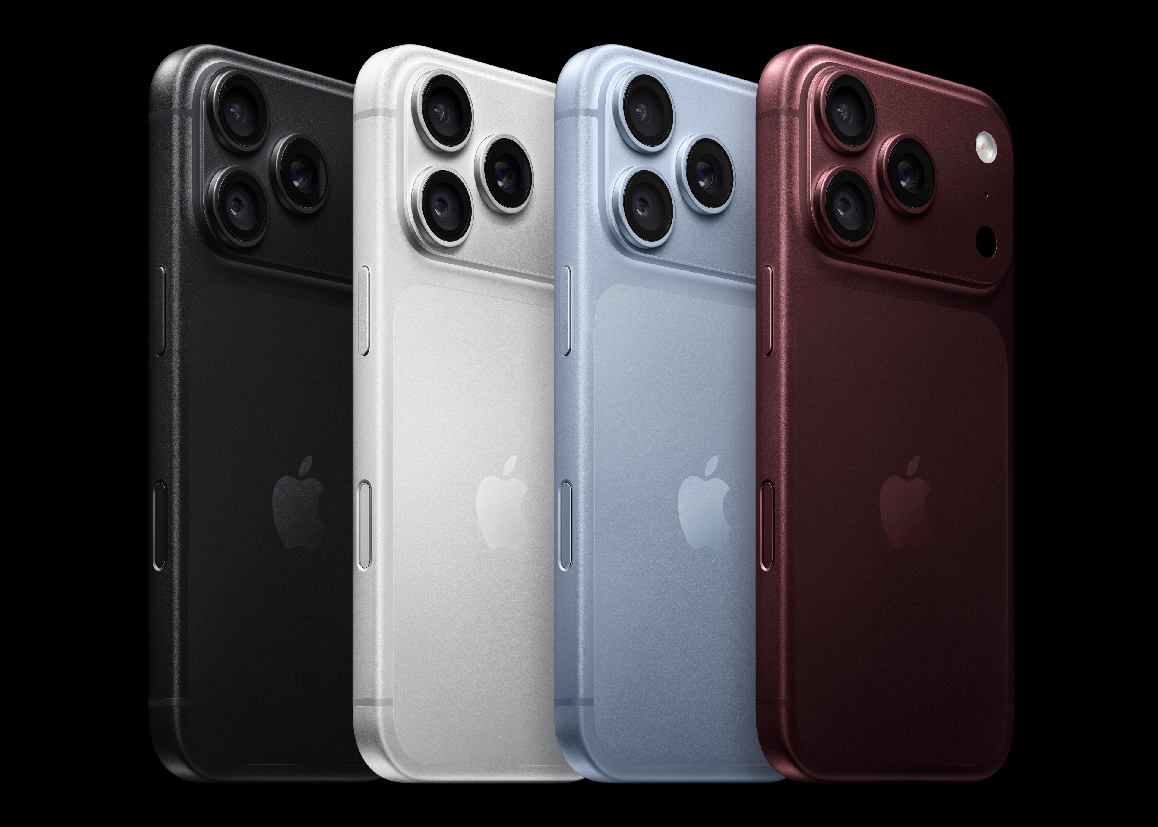 Colores del iPhone 18 Pro: negro, plata, azul glacial y burdeos